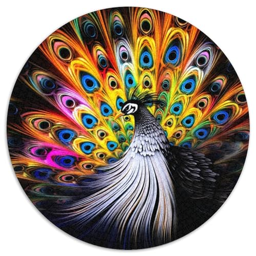 Puzzle 1000 Teile für Erwachsene, Psychedelischer Pfau, Puzzle für Erwachsene, Familienaktivitätsspiel für Teenager, anspruchsvolles Denkspiel (67,5 x 67,5 cm) von LGSHENG