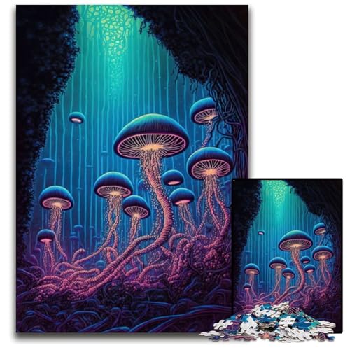 Puzzle 1000 Teile für Erwachsene, Psychedelischer Pilzwald, Holzpuzzle, Denkspiel, Interaktives Familienspiel, Geeignet für Kinder ab 14 Jahren, 50x75cm Puzzle 1000 Teile für Erwachsene, Psychedelischer Pilzwald, Holzpuzzle, Denkspiel, Interaktives Familienspiel, Geeignet für Kinder ab 14 Jahren, 50x75cm von LGSHENG