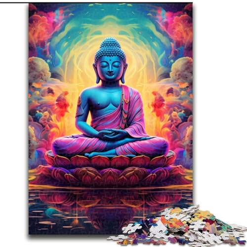 Puzzle 1000 Teile für Erwachsene, Psychedelisches Buddha-Puzzle, Familie und Freunde, geeignet für Kinder ab 14 Jahren (Größe: 26x38cm) von LGSHENG