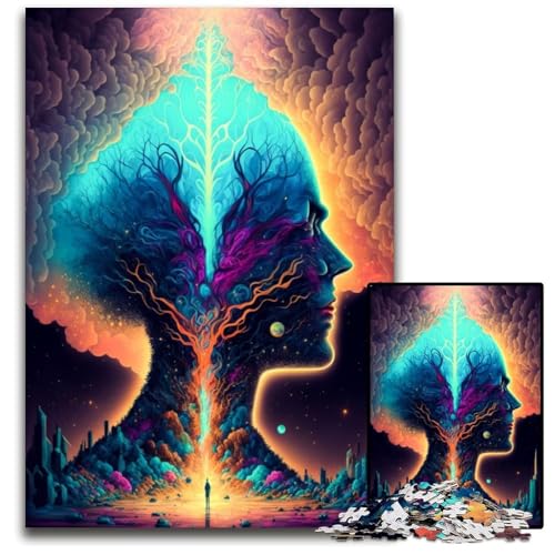 Puzzle 1000 Teile für Erwachsene, Psychedelisches Gehirn, Unmögliches Puzzle für Erwachsene, DIY-Geschenk zur Heimdekoration, Denksportspiel, 26x38cm Puzzle 1000 Teile für Erwachsene, Psychedelisches Gehirn, Unmögliches Puzzle für Erwachsene, DIY-Geschenk zur Heimdekoration, Denksportspiel, 26x38cm von LGSHENG