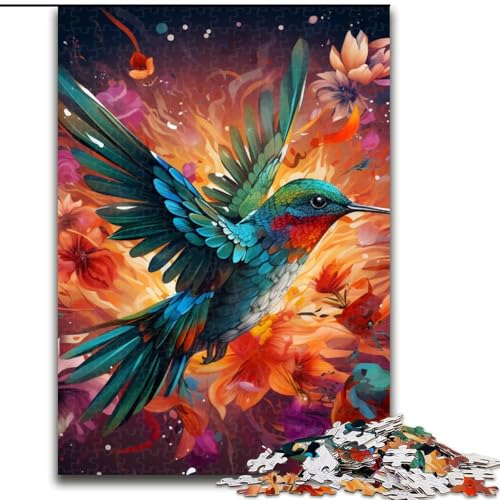 Puzzle 1000 Teile für Erwachsene, Psychedelisches Kolibri-Puzzle, Familie und Freunde, geeignet für Kinder ab 14 Jahren (Größe: 50x75cm) von LGSHENG