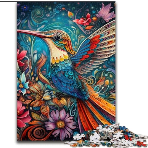 Puzzle 1000 Teile für Erwachsene, Psychedelisches Kolibri-Puzzle, anspruchsvolles Denkspiel für Teenager, Spaß für den Familienspieleabend (Größe: 50x75cm) von LGSHENG