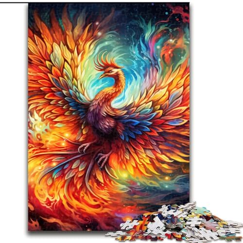 Puzzle 1000 Teile für Erwachsene, Psychedelisches Phönix-Vogel-Puzzle, anspruchsvolles Denkspiel für Teenager, Spaß für den Familienspieleabend (Größe: 50x75cm) von LGSHENG
