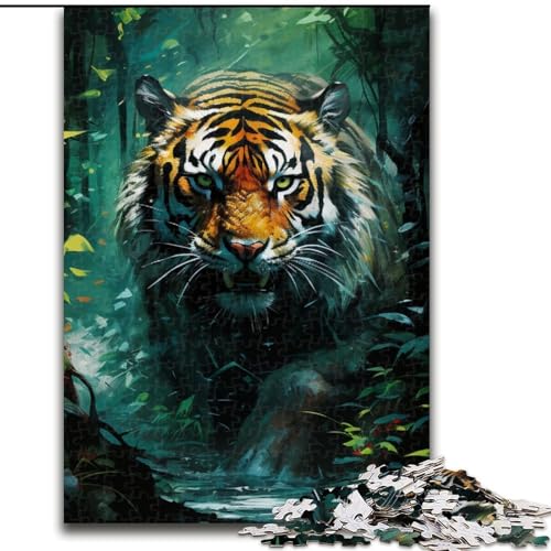 Puzzle 1000 Teile für Erwachsene, Psychedelisches Tier-Tiger-Puzzle, Teenager, Paare und Freunde zum Geburtstag, zu Weihnachten (Größe: 50x75cm) von LGSHENG