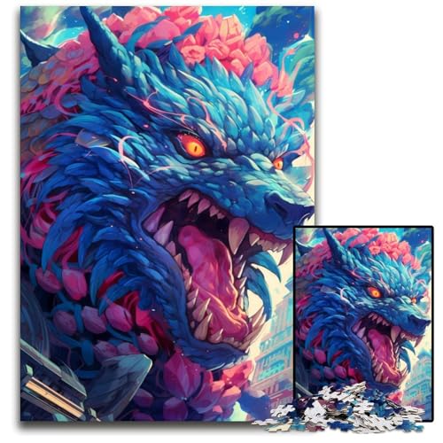 Puzzle 1000 Teile für Erwachsene, Riesenwolfmonster, Holzpuzzle, Denkspiel, interaktives Familienspiel, geeignet für Kinder ab 14 Jahren, 50x75cm von LGSHENG
