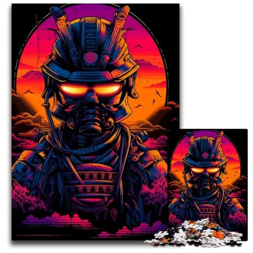 Puzzle 1000 Teile für Erwachsene, Samurai, leuchtende Farben, Holzpuzzle, ideales DIY-Dekor und Denksportgeschenk, 26x38cm Puzzle 1000 Teile für Erwachsene, Samurai, leuchtende Farben, Holzpuzzle, ideales DIY-Dekor und Denksportgeschenk, 26x38cm von LGSHENG