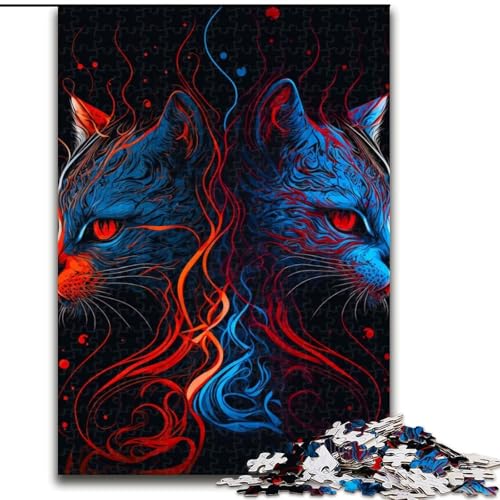 Puzzle 1000 Teile für Erwachsene, Schönes Katzen-Puzzle, Familienaktivitätsspiel für Teenager, anspruchsvolles Denkspiel (Größe: 26x38cm) von LGSHENG