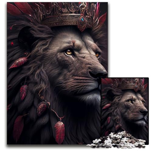 Puzzle 1000 Teile für Erwachsene, Schwarzer König der Löwen oder Rote Kunst, Holzpuzzle, Denkspiel für Teenager und Familieninteraktion, 26x38cm Puzzle 1000 Teile für Erwachsene, Schwarzer König der Löwen oder Rote Kunst, Holzpuzzle, Denkspiel für Teenager und Familieninteraktion, 26x38cm von LGSHENG