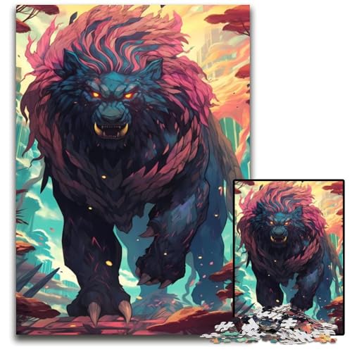 Puzzle 1000 Teile für Erwachsene, Schwarzer Löwe, Monster-Puzzle für Erwachsene, Spielgeschenk für Erwachsene, interaktives Familienspiel, Gehirn-Herausforderung, Geschenk, 26x38cm Puzzle 1000 Teile für Erwachsene, Schwarzer Löwe, Monster-Puzzle für Erwachsene, Spielgeschenk für Erwachsene, interaktives Familienspiel, Gehirn-Herausforderung, Geschenk, 26x38cm von LGSHENG