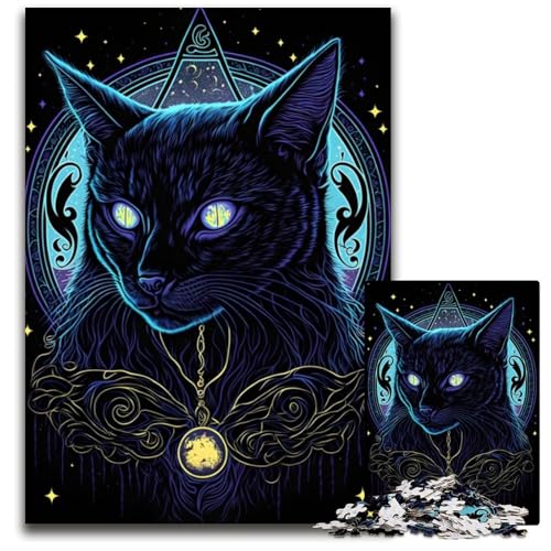 Puzzle 1000 Teile für Erwachsene, Schwarzlicht-Katzen-Puzzle für Erwachsene, Spaß bei Heimaktivitäten, Geburtstagsgeschenk, Reisegeschenk, 26x38cm Puzzle 1000 Teile für Erwachsene, Schwarzlicht-Katzen-Puzzle für Erwachsene, Spaß bei Heimaktivitäten, Geburtstagsgeschenk, Reisegeschenk, 26x38cm von LGSHENG