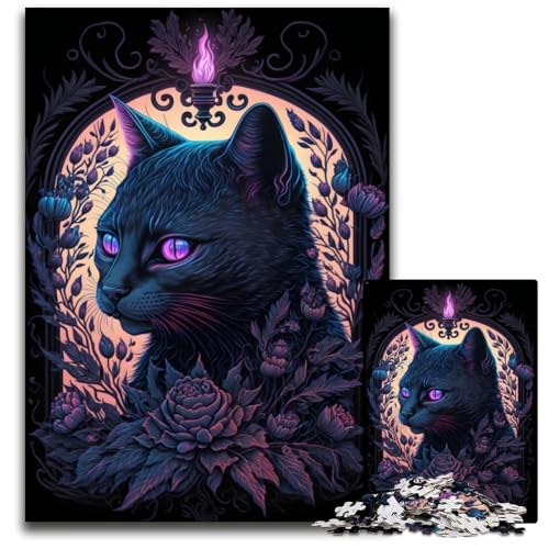 Puzzle 1000 Teile für Erwachsene, Schwarzlicht-Katzen-Puzzle für Erwachsene, Spaß bei Heimaktivitäten, Geburtstagsgeschenk, Reisegeschenk, 26x38cm Puzzle 1000 Teile für Erwachsene, Schwarzlicht-Katzen-Puzzle für Erwachsene, Spaß bei Heimaktivitäten, Geburtstagsgeschenk, Reisegeschenk, 26x38cm von LGSHENG