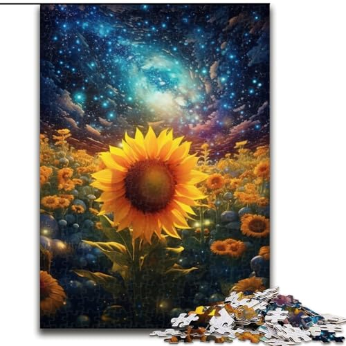Puzzle 1000 Teile für Erwachsene, Sonnenblumen-Stern-Puzzle, Familie und Freunde, geeignet für Kinder ab 14 Jahren (Größe: 26x38cm) von LGSHENG