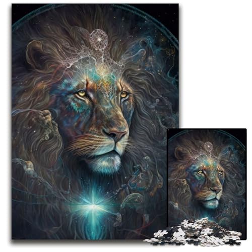 Puzzle 1000 Teile für Erwachsene, Starlight Visionary Lion, Holzpuzzle, ideal für Verliebte, perfektes Weihnachts-, Neujahrs- oder Valentinstagsgeschenk, 26x38cm Puzzle 1000 Teile für Erwachsene, Starlight Visionary Lion, Holzpuzzle, ideal für Verliebte, perfektes Weihnachts-, Neujahrs- oder Valentinstagsgeschenk, 26x38cm von LGSHENG