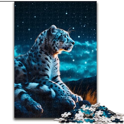Puzzle 1000 Teile für Erwachsene, Stern-Schneeleopard-Puzzle, pädagogisches Denkspiel, künstlerische Heim- und Bürodekoration, ab 14 Jahren (Größe: 26x38cm) von LGSHENG