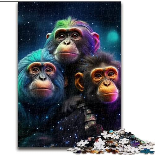 Puzzle 1000 Teile für Erwachsene, Sternenhimmel-Gorilla-Puzzle, Familie und Freunde, geeignet für Kinder ab 14 Jahren (Größe: 50x75cm) von LGSHENG