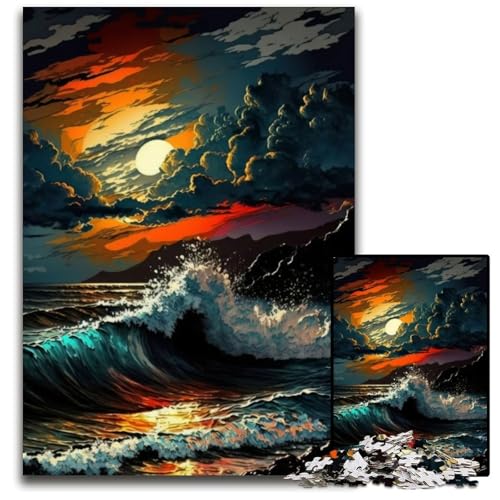 Puzzle 1000 Teile für Erwachsene, Stürmischer Ozean, Holzpuzzle, Denkspiel für Teenager und Familieninteraktion, 50x75cm Puzzle 1000 Teile für Erwachsene, Stürmischer Ozean, Holzpuzzle, Denkspiel für Teenager und Familieninteraktion, 50x75cm von LGSHENG