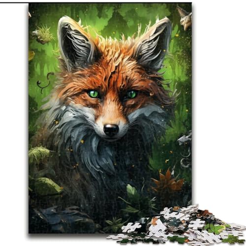 Puzzle 1000 Teile für Erwachsene, Tier-Fuchs-Puzzle, perfekt für Teenager, Familienzusammenhalt, Denksportaufgabe und DIY-Geschenk zur Heimdekoration (Größe: 26x38cm) von LGSHENG
