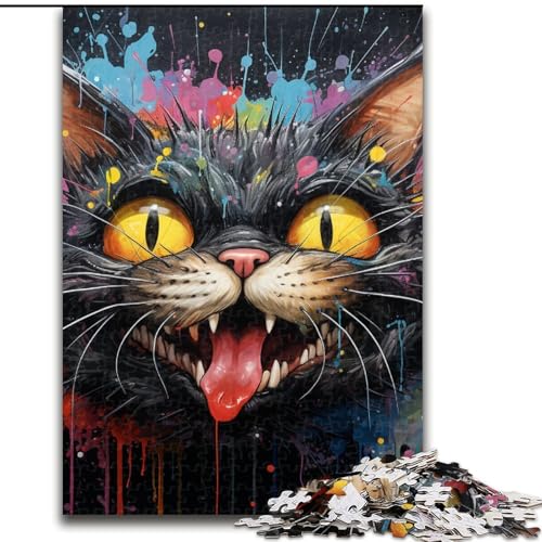 Puzzle 1000 Teile für Erwachsene, Tier- und Katzen-Puzzle, anspruchsvolles Denkspiel für Teenager, Spaß für den Familienspieleabend (Größe: 50x75cm) von LGSHENG