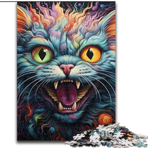 Puzzle 1000 Teile für Erwachsene, Tiere, Katzen, Puzzle für Jugendliche, Familien-Lernspiele, Heimdekoration, Geschenk (Größe: 50x75cm) von LGSHENG