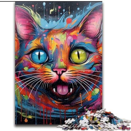 Puzzle 1000 Teile für Erwachsene, Tierkatzen, Puzzle für Jugendliche, Familien-Lernspiele, Heimdekoration, Geschenk (Größe: 50x75cm) von LGSHENG