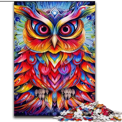 Puzzle 1000 Teile für Erwachsene, Tierkunst-Eulen-Puzzle, DIY-Dekoration, Gehirn-Herausforderung, für Erwachsene, Familie, (Größe: 50x75cm) von LGSHENG
