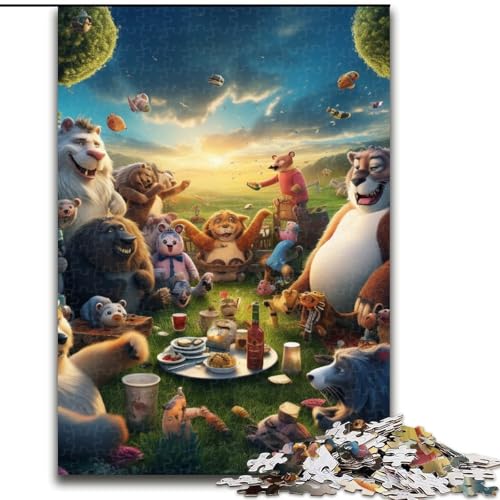Puzzle 1000 Teile für Erwachsene, Tierparty-Puzzle, Teenager, Paare und Freunde zum Geburtstag, zu Weihnachten (Größe: 50x75cm) von LGSHENG