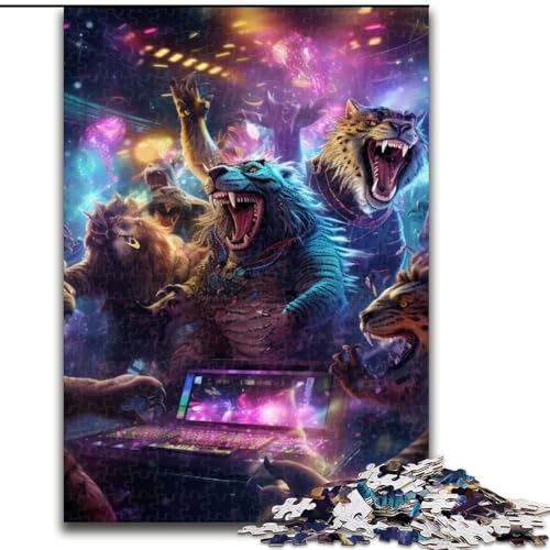 Puzzle 1000 Teile für Erwachsene, Tierparty-Puzzle, anspruchsvolles Denkspiel, Familienaktivität, Heimdekoration, (Größe: 50x75cm) von LGSHENG