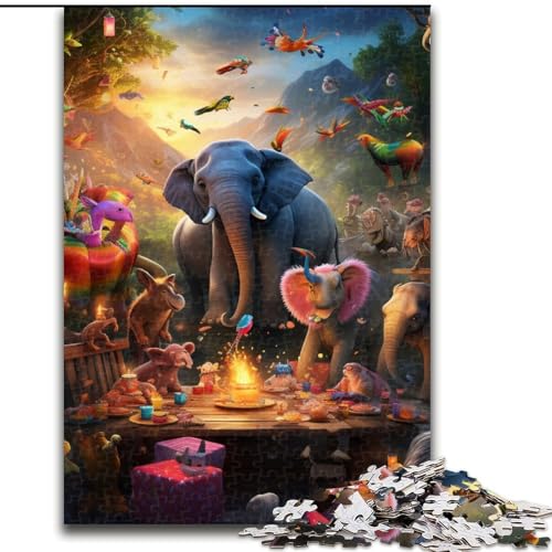 Puzzle 1000 Teile für Erwachsene, Tierparty-Puzzle für Jugendliche, Familien-Lernspiele, Heimdekoration, Geschenk (Größe: 50x75cm) von LGSHENG