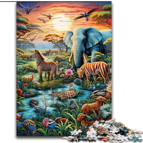 Puzzle 1000 Teile für Erwachsene, Tierwelt-Puzzle für Jugendliche, Familien-Lernspiele, Heimdekoration, Geschenk (Größe: 50x75cm) von LGSHENG