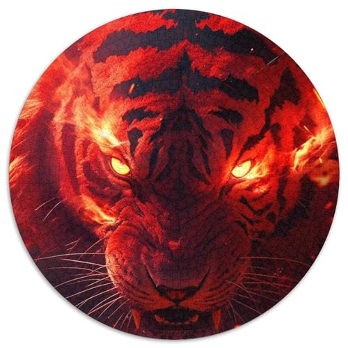 Puzzle 1000 Teile für Erwachsene, Tiger, rund, Papppuzzle, anspruchsvolles Denkspiel, Familienaktivität, Heimdekoration, 67,5 x 67,5 cm Puzzle 1000 Teile für Erwachsene, Tiger, rund, Papppuzzle, anspruchsvolles Denkspiel, Familienaktivität, Heimdekoration, 67,5 x 67,5 cm von LGSHENG
