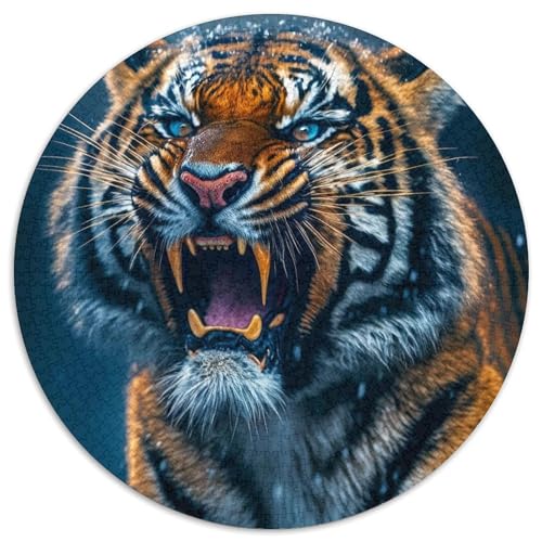 Puzzle 1000 Teile für Erwachsene, Tiger, rund, Papppuzzle, anspruchsvolles Denkspiel, Familienaktivität, Heimdekoration, 67,5 x 67,5 cm Puzzle 1000 Teile für Erwachsene, Tiger, rund, Papppuzzle, anspruchsvolles Denkspiel, Familienaktivität, Heimdekoration, 67,5 x 67,5 cm von LGSHENG