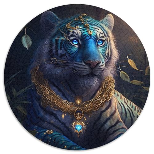 Puzzle 1000 Teile für Erwachsene, Tiger, rund, aus Pappe, kompliziertes Design für Teenager, DIY-Dekor und gehirnfördernder Spaß, 67,5 x 67,5 cm Puzzle 1000 Teile für Erwachsene, Tiger, rund, aus Pappe, kompliziertes Design für Teenager, DIY-Dekor und gehirnfördernder Spaß, 67,5 x 67,5 cm von LGSHENG