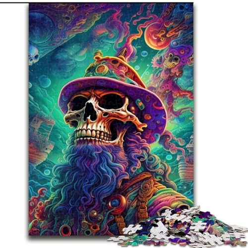 Puzzle 1000 Teile für Erwachsene, Totenkopf-Piratenkapitän-Puzzle, Familie und Freunde, geeignet für Kinder ab 14 Jahren (Größe: 50x75cm) von LGSHENG