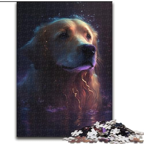 Puzzle 1000 Teile für Erwachsene, Traumhafter Golden Retriever, Puzzle, Spiel für Erwachsene, Geschenk, Familien-Interaktives Spiel, Gehirn-Herausforderung, Geschenk (Größe: 50x75cm) von LGSHENG