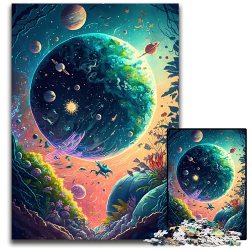 Puzzle 1000 Teile für Erwachsene, Verrückte Weltraumlandschaft, Puzzle für Erwachsene, Spielgeschenk für Erwachsene, interaktives Familienspiel, Gehirn-Herausforderung, Geschenk, 26x38cm von LGSHENG