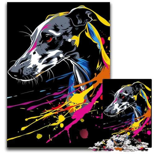 Puzzle 1000 Teile für Erwachsene, Whippet-Hundekunst, Holzpuzzle, Denkspiel für Teenager und Familieninteraktion, 26x38cm Puzzle 1000 Teile für Erwachsene, Whippet-Hundekunst, Holzpuzzle, Denkspiel für Teenager und Familieninteraktion, 26x38cm von LGSHENG