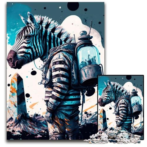 Puzzle 1000 Teile für Erwachsene, Zebra-Astronaut, Papp-Puzzle, Denkspiel für Teenager und Familieninteraktion, 26x38cm Puzzle 1000 Teile für Erwachsene, Zebra-Astronaut, Papp-Puzzle, Denkspiel für Teenager und Familieninteraktion, 26x38cm von LGSHENG