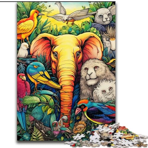 Puzzle 1000 Teile für Erwachsene, afrikanische Tiere, perfekt für Teenager und Familienspaß, Geburtstag (Größe: 26x38cm) von LGSHENG