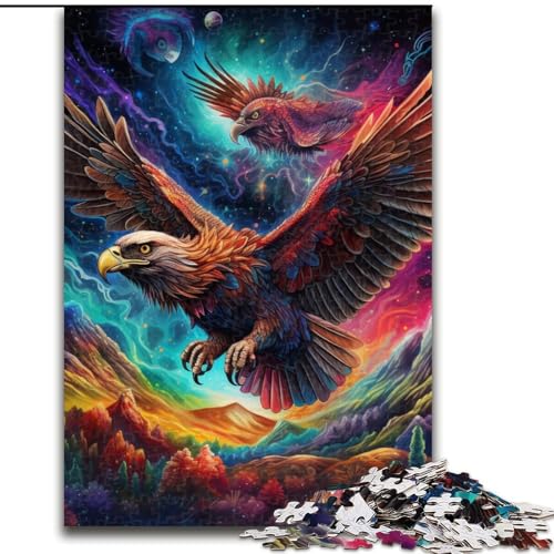 Puzzle 1000 Teile für Erwachsene, bunter Adler, Puzzle für Jugendliche, Familien-Lernspiele, Heimdekoration, Geschenk (Größe: 26x38cm) von LGSHENG