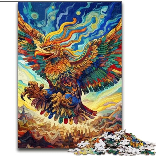 Puzzle 1000 Teile für Erwachsene, bunter Adler, Puzzle für Jugendliche, Familien-Lernspiele, Heimdekoration, Geschenk (Größe: 50x75cm) von LGSHENG
