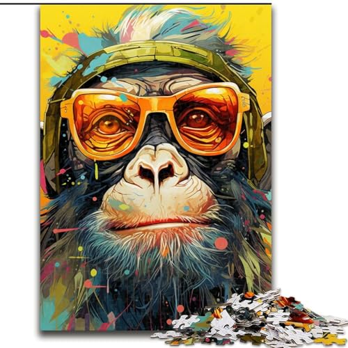 Puzzle 1000 Teile für Erwachsene, buntes Affenpuzzle, pädagogisches Denkspiel, künstlerische Heim- und Bürodekoration, ab 14 Jahren (Größe: 26x38cm) von LGSHENG