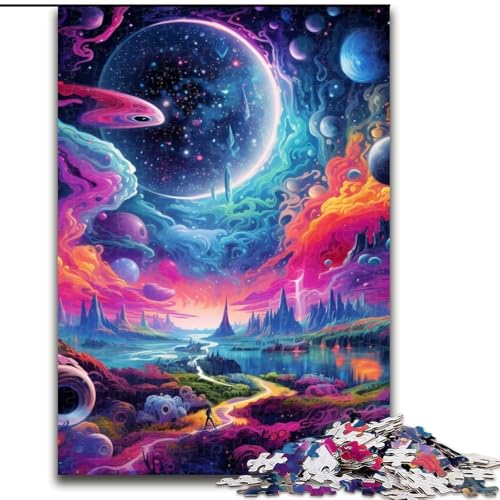 Puzzle 1000 Teile für Erwachsene, buntes Astronauten-Puzzle für Teenager, Familien-Lernspiele, Heimdekoration, Geschenk (Größe: 26x38cm) von LGSHENG