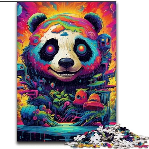 Puzzle 1000 Teile für Erwachsene, buntes Panda-Puzzle, pädagogisches Denkspiel, künstlerische Heim- und Bürodekoration, ab 14 Jahren (Größe: 26x38cm) von LGSHENG