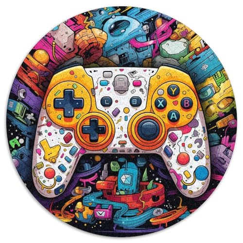 Puzzle 1000 Teile für Erwachsene, buntes Spiel, runde Papppuzzles, perfektes Weihnachts- und Neujahrsgeschenk, Feiertagsgeschenk (67,5 x 67,5 cm) von LGSHENG
