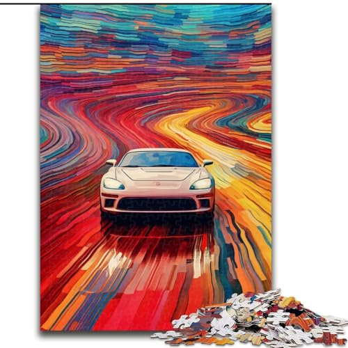 Puzzle 1000 Teile für Erwachsene, buntes Sportwagen-Puzzle, Familie und Freunde, geeignet für Kinder ab 14 Jahren (Größe: 50x75cm) von LGSHENG