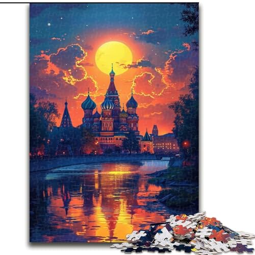 Puzzle 1000 Teile für Erwachsene, buntes Taj Mahal-Puzzle für Teenager, Familien-Lernspiele, Heimdekoration, Geschenk (Größe: 26x38cm) von LGSHENG