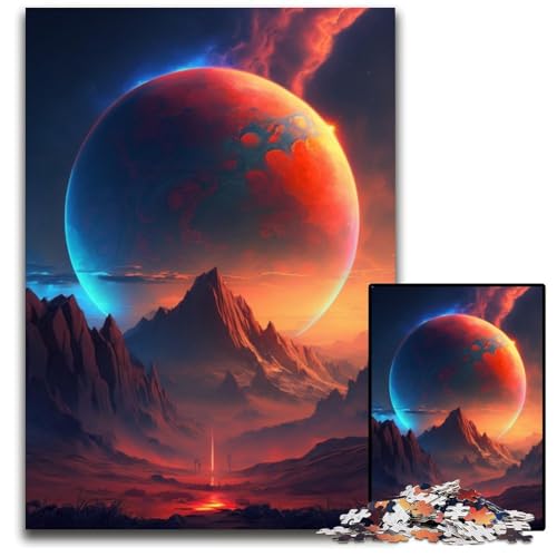 Puzzle 1000 Teile für Erwachsene, Bunte Planetenberge, Karton-Puzzle, Denkspiel für Teenager und Familieninteraktion, 26x38cm von LGSHENG