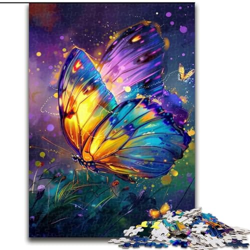 Puzzle 1000 Teile für Erwachsene, farbenfrohes, schönes Schmetterlingspuzzle für Teenager, Familien-Lernspiele, Heimdekoration, Geschenk (Größe: 50x75cm) von LGSHENG
