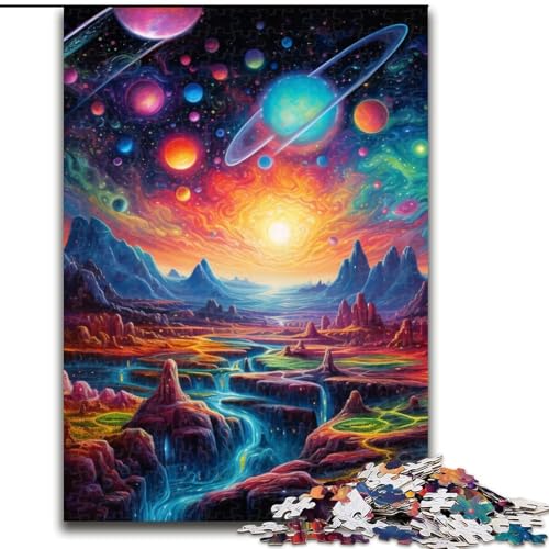 Puzzle 1000 Teile für Erwachsene, farbenfrohes Astronauten-Puzzle, pädagogisches Denkspiel, künstlerische Heim- und Bürodekoration, ab 14 Jahren (Größe: 26x38cm) von LGSHENG