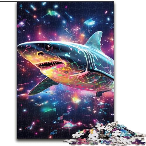 Puzzle 1000 Teile für Erwachsene, farbenfrohes Hai-Puzzle für Jugendliche, Familien-Lernspiele, Heimdekoration, Geschenk (Größe: 26x38cm) von LGSHENG